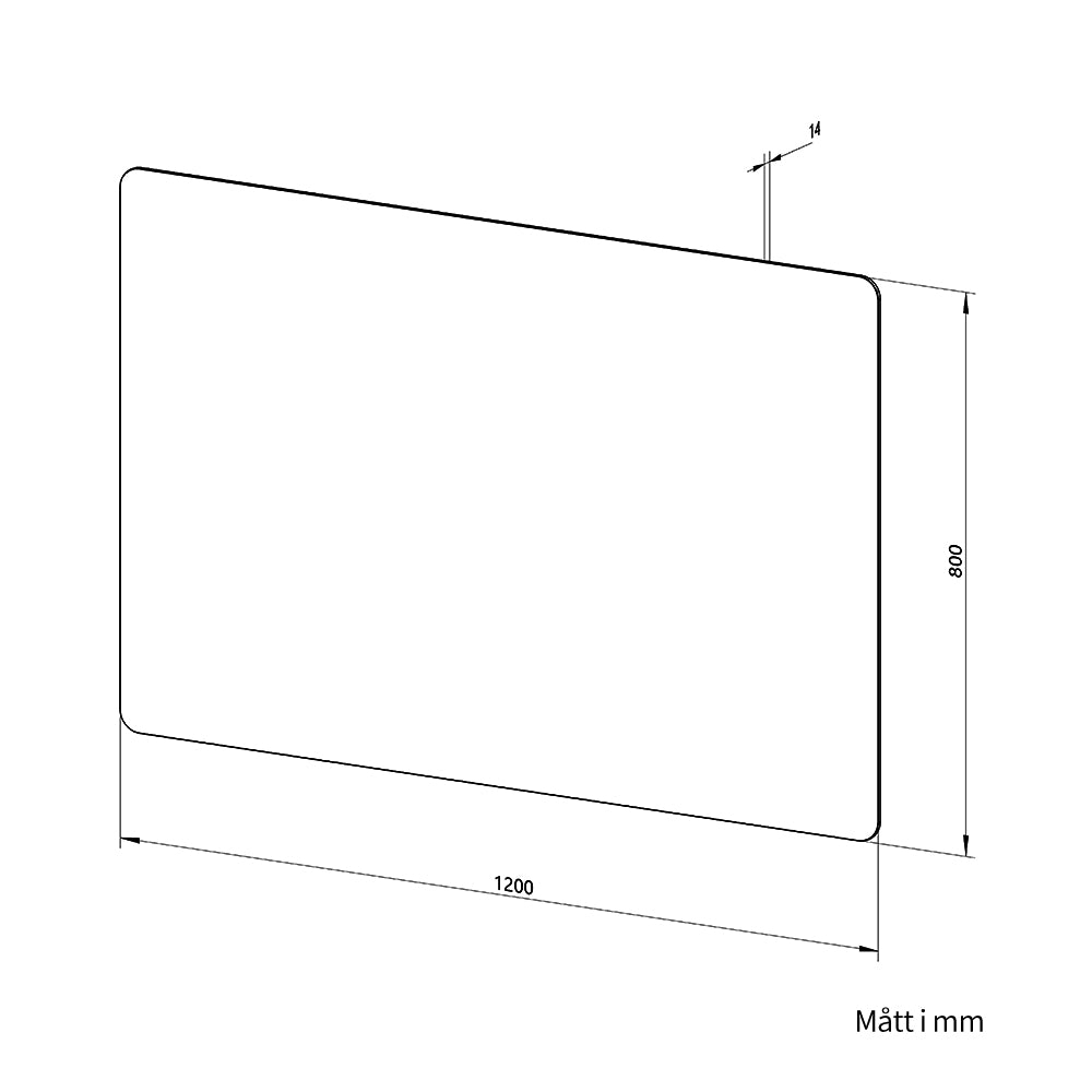 Rektangulär spegel 120x80 cm