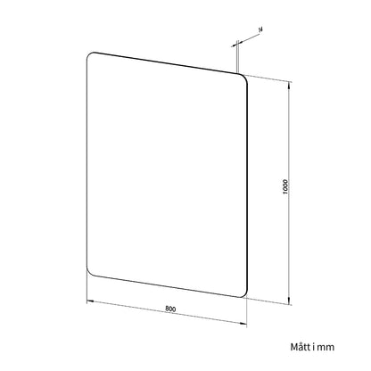 Rektangulär Spegel 80x100 cm
