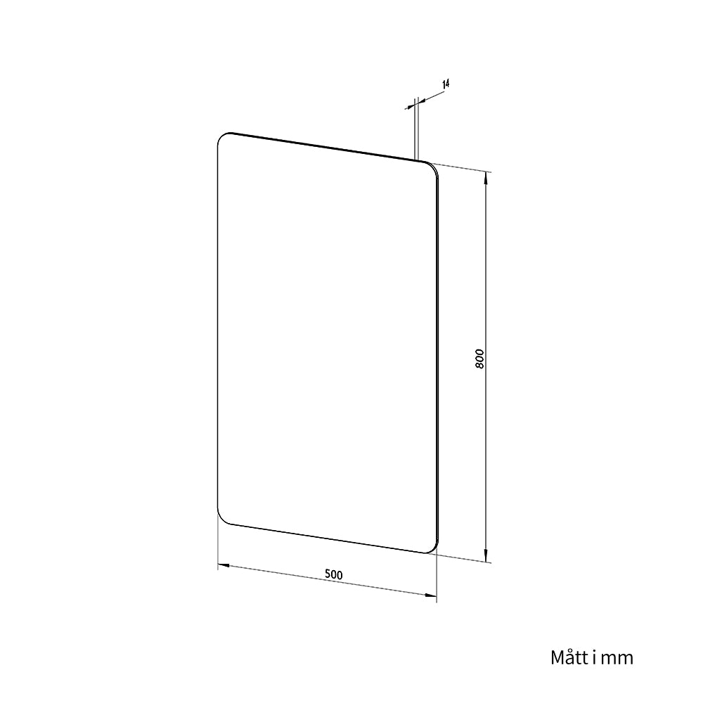 Rektangulär spegel 50x80 cm