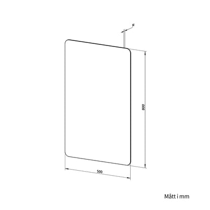 Rektangulär spegel 50x80 cm