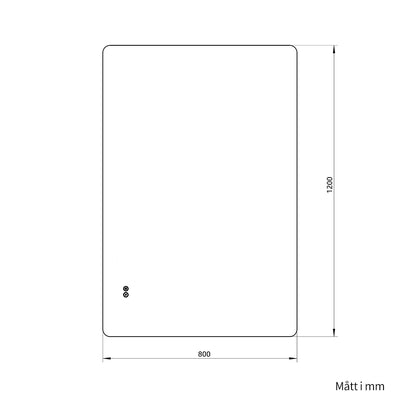 Rektangulär spegel med LED-ljus och värme, 80x120 cm