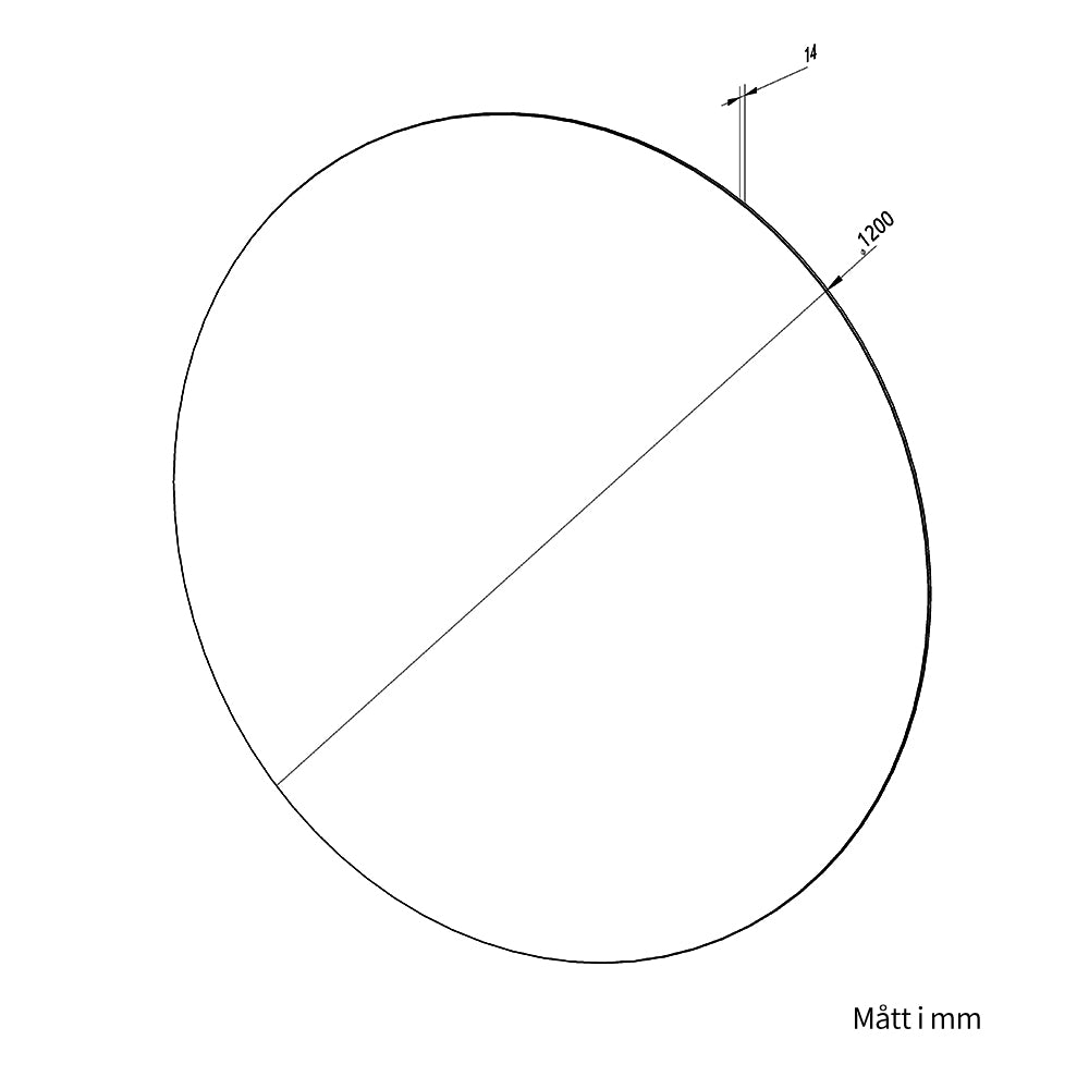 Rund spegel Ø120 cm