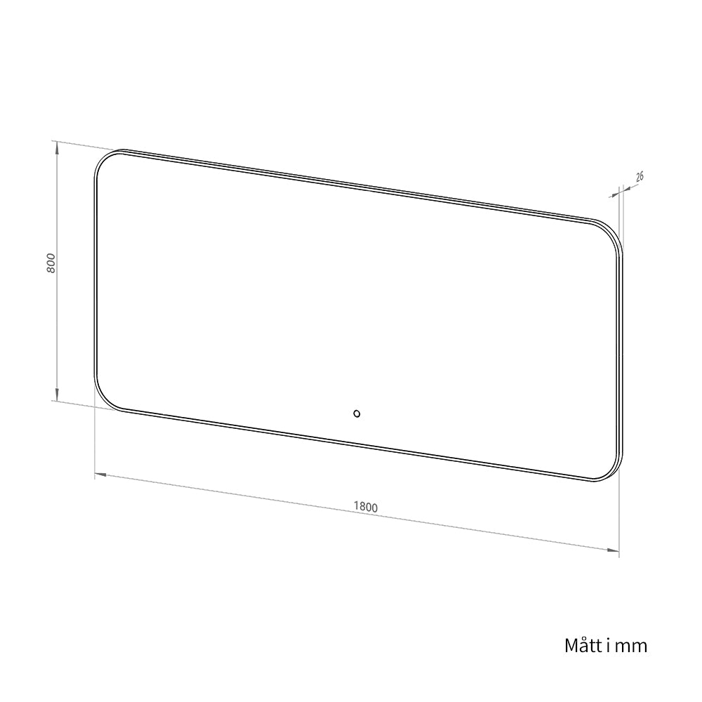 Rektangulär spegel med LED-ljus 180x80 cm - Guld ram