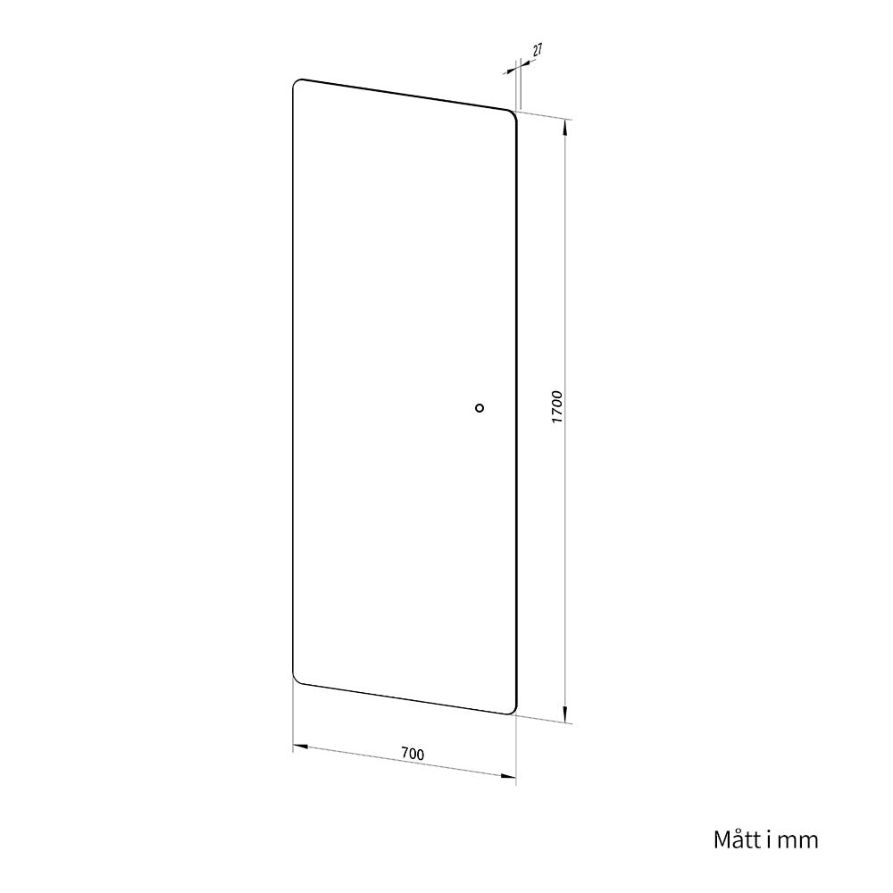 Helkroppsspegel för hemmet med LED-ljus 70x170 cm