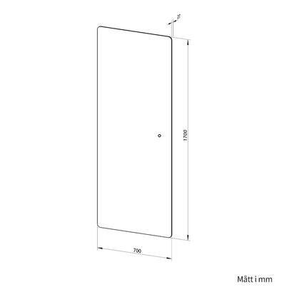 Helkroppsspegel för hemmet med LED-ljus 70x170 cm
