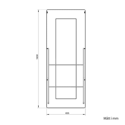 Helkroppsspegel med LED-ljus 65x165 cm för både golv och vägg