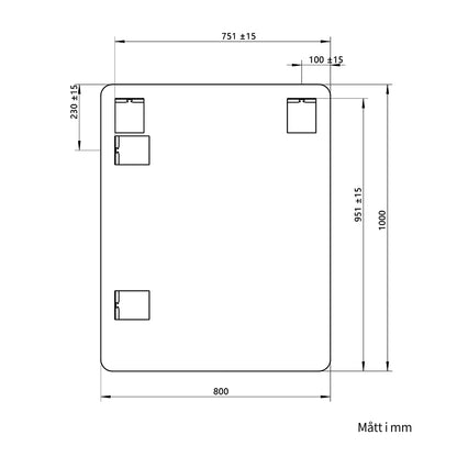 Rektangulär Spegel 80x100 cm