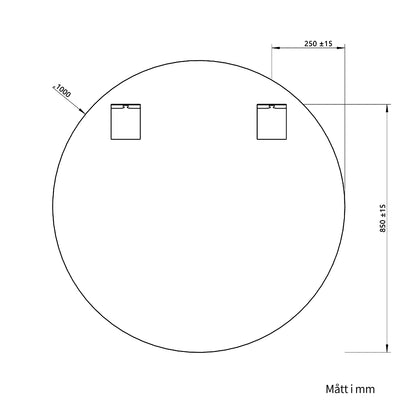 Rund spegel Ø100 cm