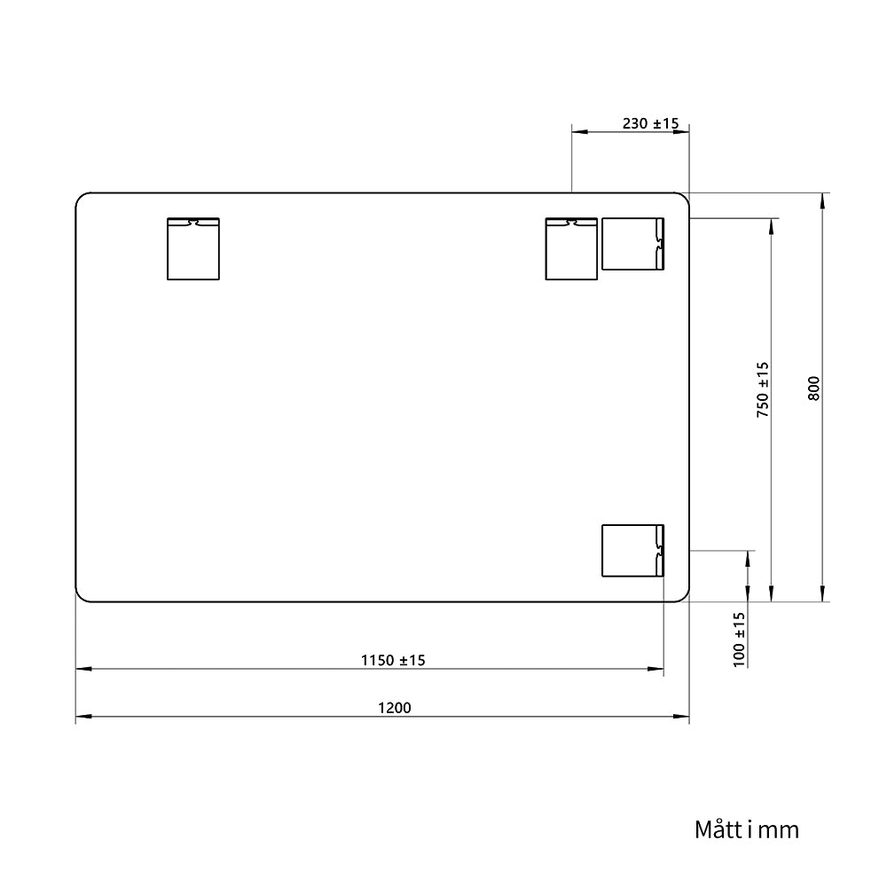 Rektangulär spegel 120x80 cm