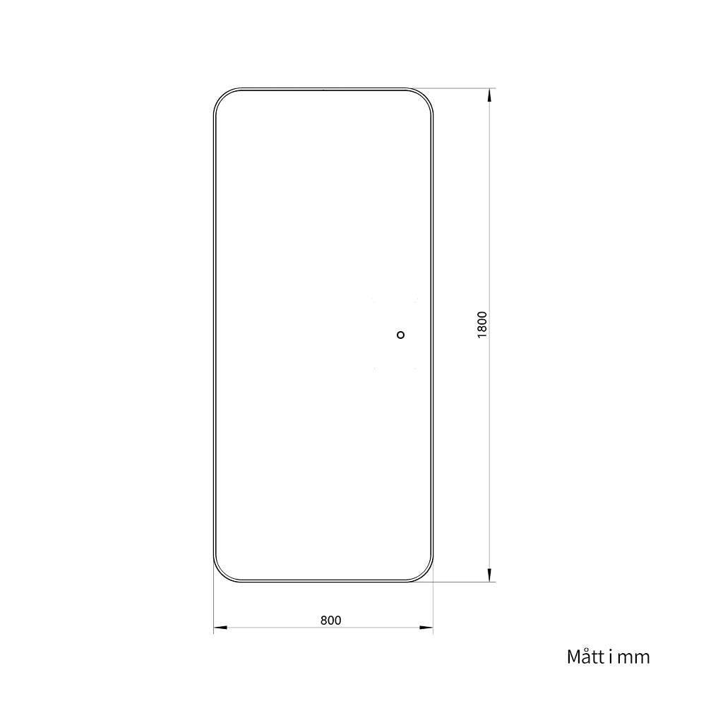 Helkroppsspegel med LED-ljus 80x180 cm - Svart ram