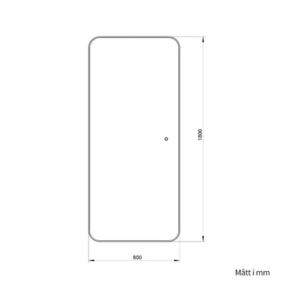 Helkroppsspegel med LED-ljus 80x180 cm - Svart ram