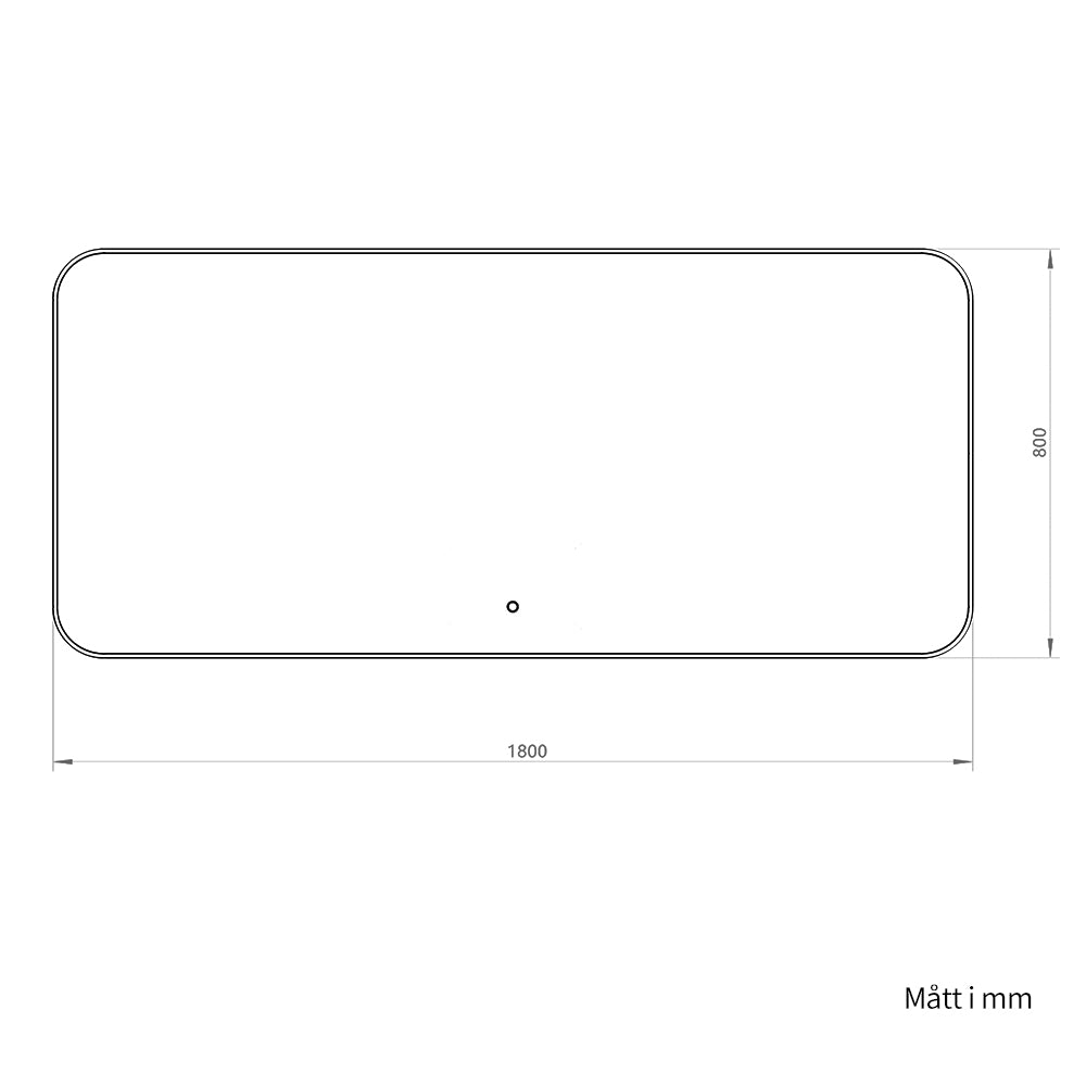 Rektangulär spegel med LED-ljus 180x80 cm - Guld ram